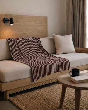 Burgundy Striped Velveteen Plush Throw Blanket Burgundy Striped Velveteen Plush Throw Blanket